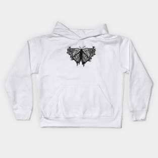 Butterfly black tattoo design illustration Kids Hoodie